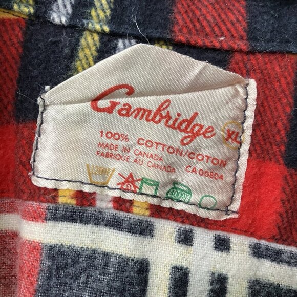 Vintage Cambridge Flannel Shirt Mens XL Red Plaid Button Up Lumberjack - Picture 3 of 5